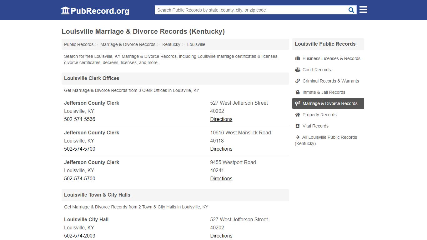 Louisville Marriage & Divorce Records (Kentucky)