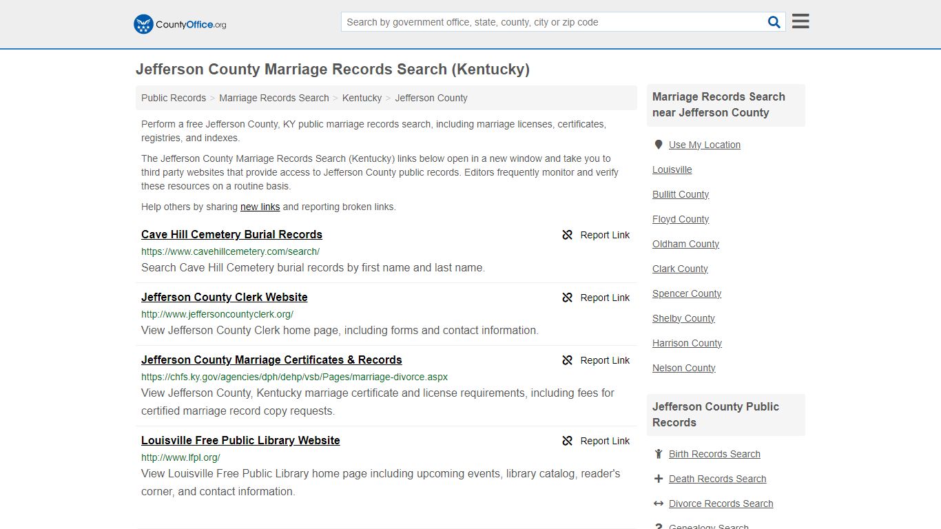 Marriage Records Search - Jefferson County, KY (Marriage Licenses ...